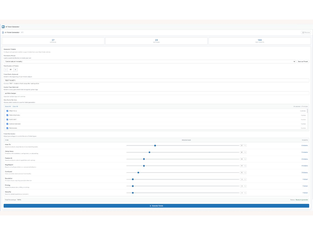 AI Ticket Generator App Integration with Zendesk Support